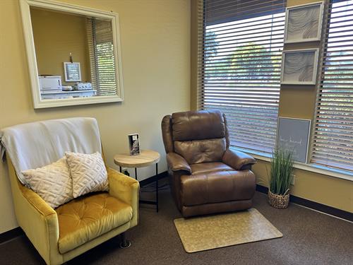 Relaxation how you want. Your space during your appointment. 