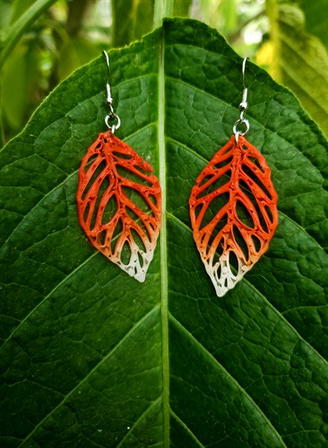 Leaf earrings 3D printed with YOPP®