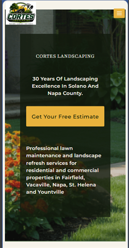 Mobile friendly website for local landscape business.