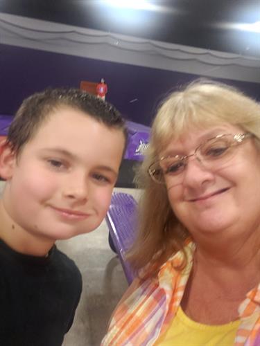 Student Tyler and his favorite tutor Miss Sue at his birthday party!