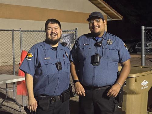 M. Santos and J. Alvarez and a Church Event providng outstanding security services to our community