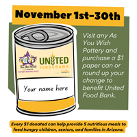 Give a Little, Feed a Lot - As You Wish Pottery Supporting United Food Bank