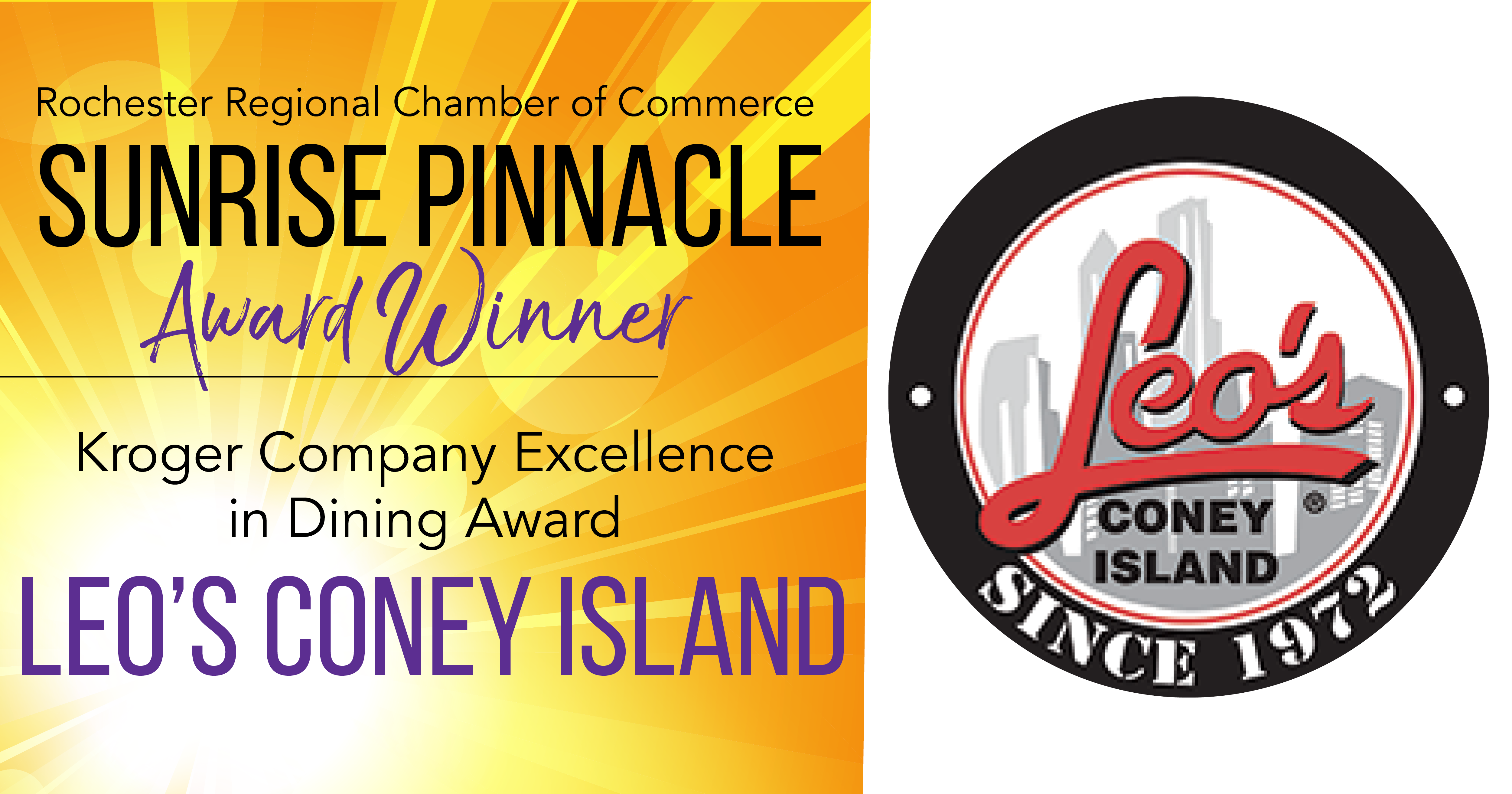 Image for Kroger Company Excellence in Dining Award to Leo's Coney Island