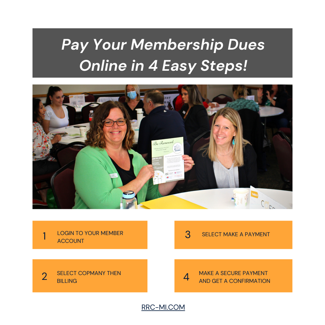 Pay your membership dues online in 4 easy steps!
