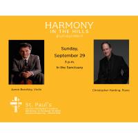 Harmony in the Hills Presents Violinist Aaron Berofsky and Pianist Christopher Harding