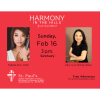 Harmony in the Hills Presents Violinist Fabiola Kim and Pianist Amy I-Lin Cheng