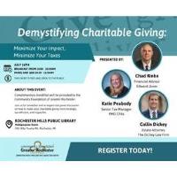 Community Foundation presents Demystifying Charitable Giving: Maximize Your Impact, Minimize Your Taxes