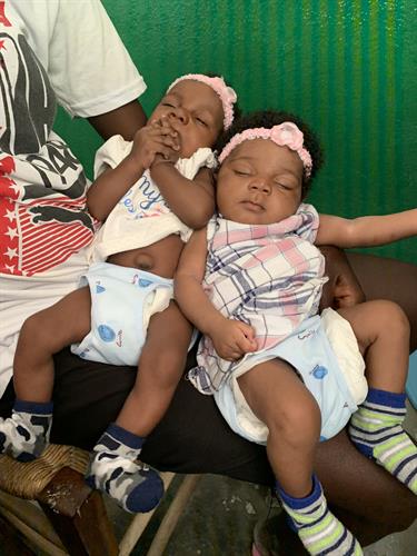 Twins born in Haiti