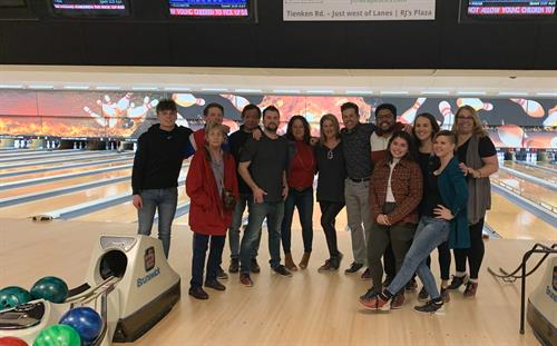 The Team out enjoying a little bowling and fun!
