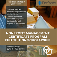 Full Tuition Scholarships - OU's Nonprofit Management Certificate Program - Deadline July 2