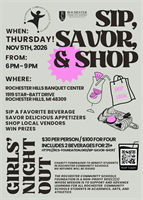Rochester Community Schools Foundation Sip, Savor, & Shop