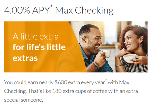 Home of the 4%apy Max Checking