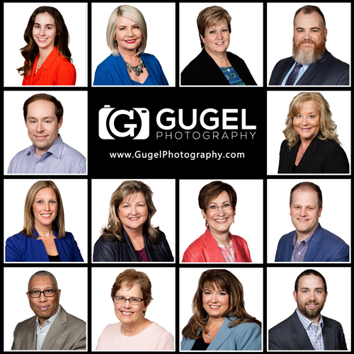 Gugel Photography can bring a studio to your place of business to photography your whole team.