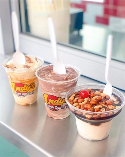 Pretzel Crunch Concrete, Tin Roof Sundae, and Choco-O-Rocko Conrete