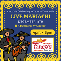 Cinco's Cantina Celebrates 10th Anniversary with Festive Throwback Deals and Live Mariachi Band