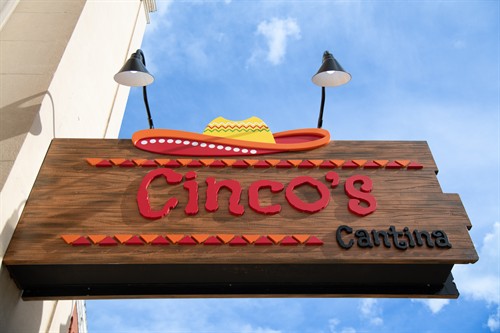 Cinco's newest location, Rochester, and its beautiful signage