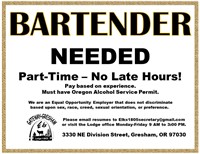 Part time Bartender