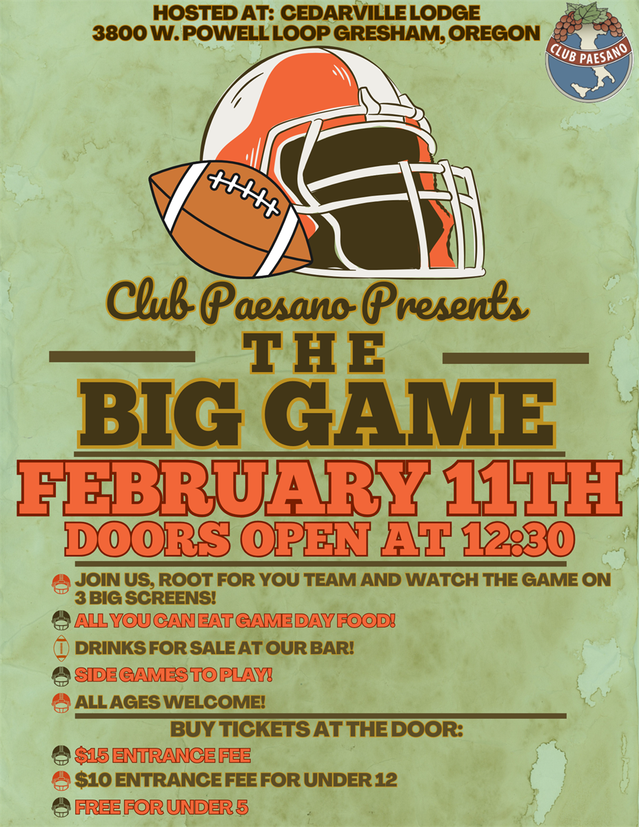 The "Big Game" Watch Party Feb 11, 2024 Gresham Area Events and