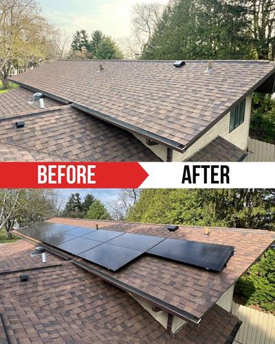 This homeowner needed a new roof. After learning more about increasing utility costs, they decided to install solar panels as well.