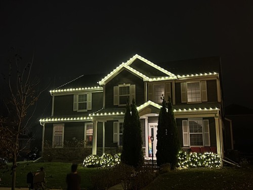 Classy gingerbread style holiday lighting