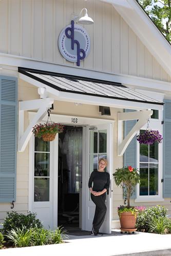 Silja Burns, Owner, at DHP entrance