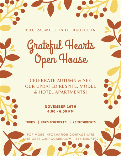 Please join us for our Grateful Hearts Open House on 11/16 at 4p!