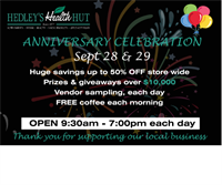 Hedley's Health Hut Anniversary Celebration