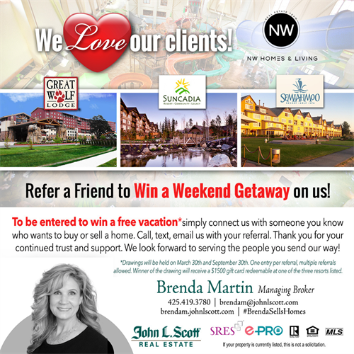 We Love Our Clients! Refer A Friend to Win A Trip.