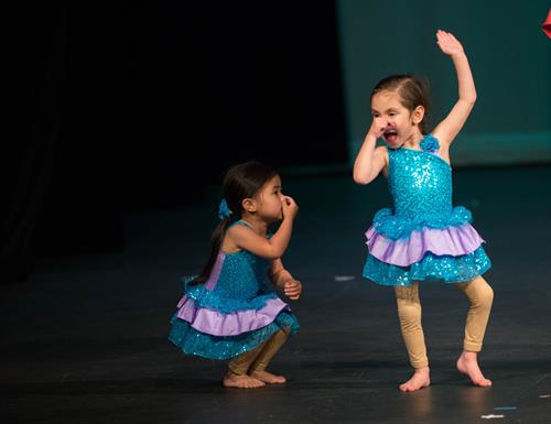 Young dancers on stage as Bubbles in Spotlight's 2019 production of Beauty & the Beast.