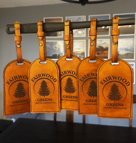 Custom leather golf tag