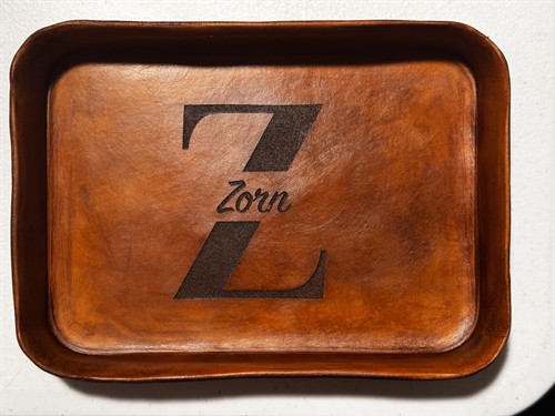 Hand crafted leather valet tray