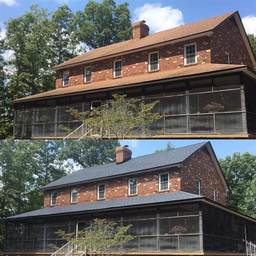 Before and After -Architectural Shingle Roof System
