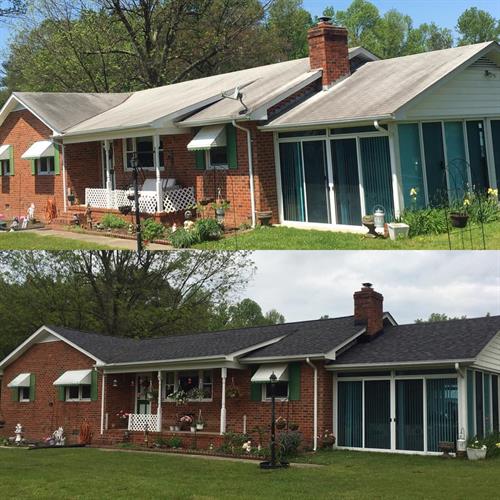 Before and after - Architectural Shingle Roof System
