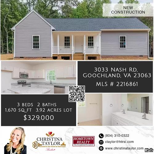 Just Listed New Construction in Goochland!
