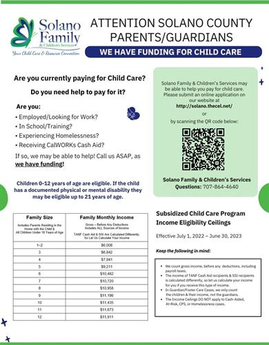 We Have Funding for Child Care