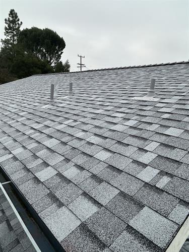 New install with Owens Corning Duration Cool Shingle in 'Sierra Gray'