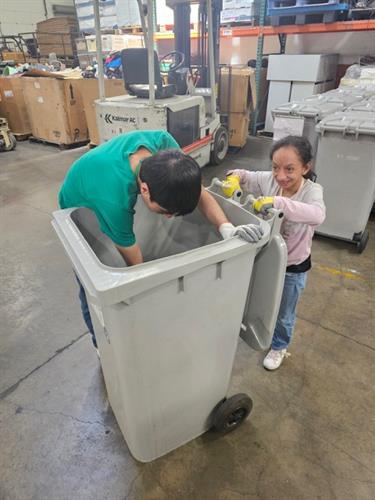 Grabbing paper for the sorting line Grabbing paper for the sorting line