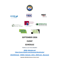 September 2026 Calendar of Events from the SBA