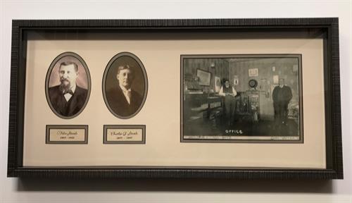 Shadowbox framing of owners of brewery located in old Delphos, OH