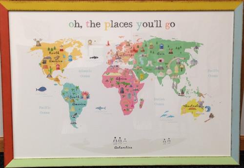 New babies gift - map of world to keep track of travels as they grow