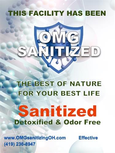 "OMG SANITIZED" window/door hanger "OMG SANITIZED" window/door hanger