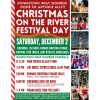 City of West Monroe announces Christmas Festival Day Schedule and Street Closures