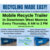 West Monroe Recycling Trailer to be in downtown West Monroe weekly