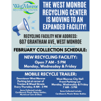 West Monroe Recycling Center to open expanded facility,  beginning February 10