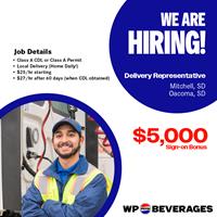 Delivery Representative (Full Time) Mitchell, SD *$5,000 Sign-on Bonus*