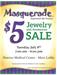Masquerade $5 Jewelry Sale sponsored by Newton Medical Center Auxiliary 