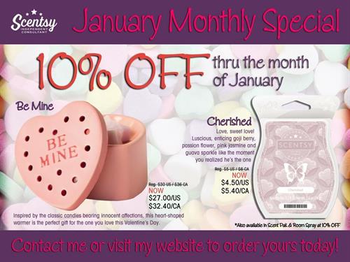 Be Mine & Cherised - January 2016 Warmer & Scent of the month