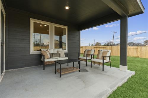 Serene covered back patio