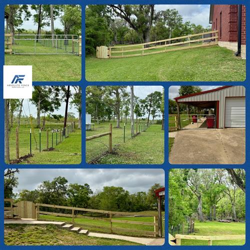4’ field fence property enclosure with ranch rail fronts