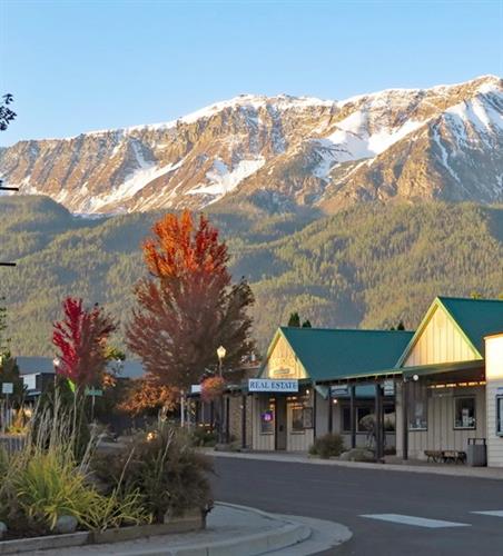 Main Street Real Estate Office and Mountains Joseph, OR